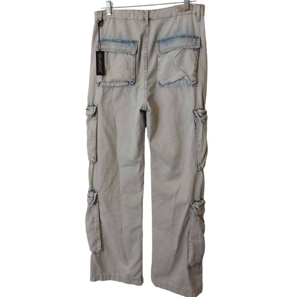 Blanknyc Denim Cargo Jeans Light Blue Wash Size 28 Pockets Distressed NWT #B2 - Picture 2 of 9